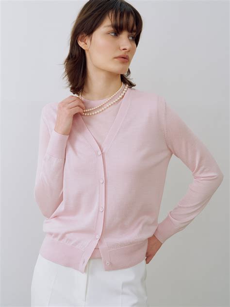 Pink Cashmere And Silk Knit Cardigan 